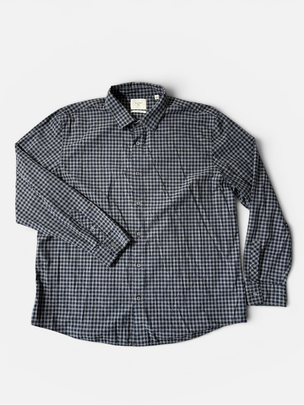 Billy Reid mens 2XL XXL blue check standard fit 100% cotton button up shirt EUC